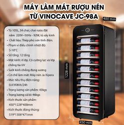Tủ rượu vang Vinocave 34 chai thế hệ mới JC 108A Giá tốt nhất