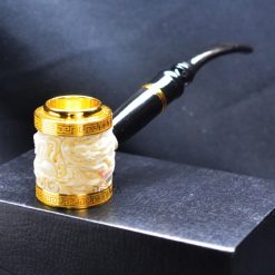 Tẩu xì gà khắc hình rồng ốp hóa văn mạ vàng free size TX02 Giá tốt nhất